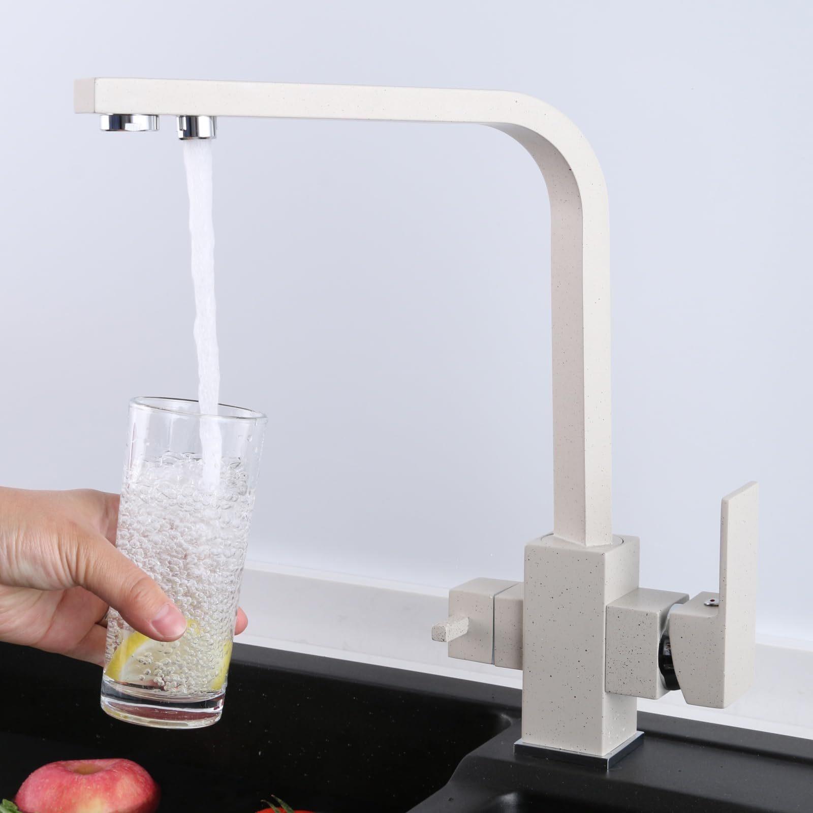 Aycdl Oat Kitchen Bath Taps Chrome Filter Tap 3 Way Tri-Flow Water Sink Mixer In 1 Drinking Faucet,-A