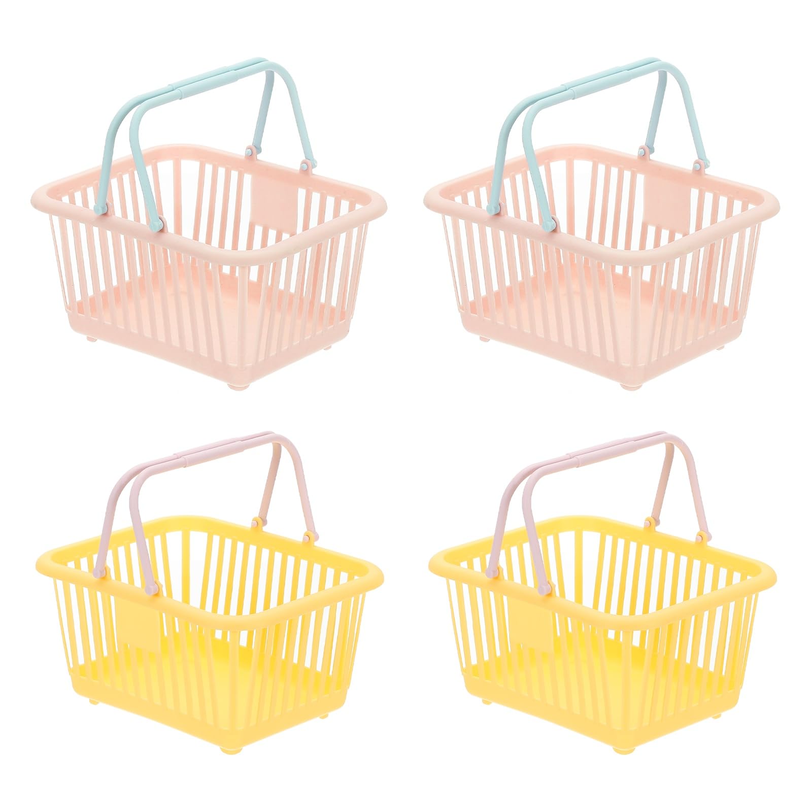 Panier de rangement plastique avec poignées pour œufs, collations et fruits de cuisine