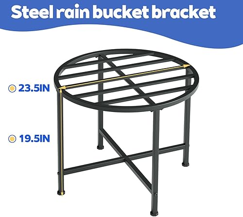 Miniatura 2 de Soporte de barril de lluvia de acero inoxidable resistente, soporta barriles de plástico de 455055 galones, resistente a la intemperie al aire