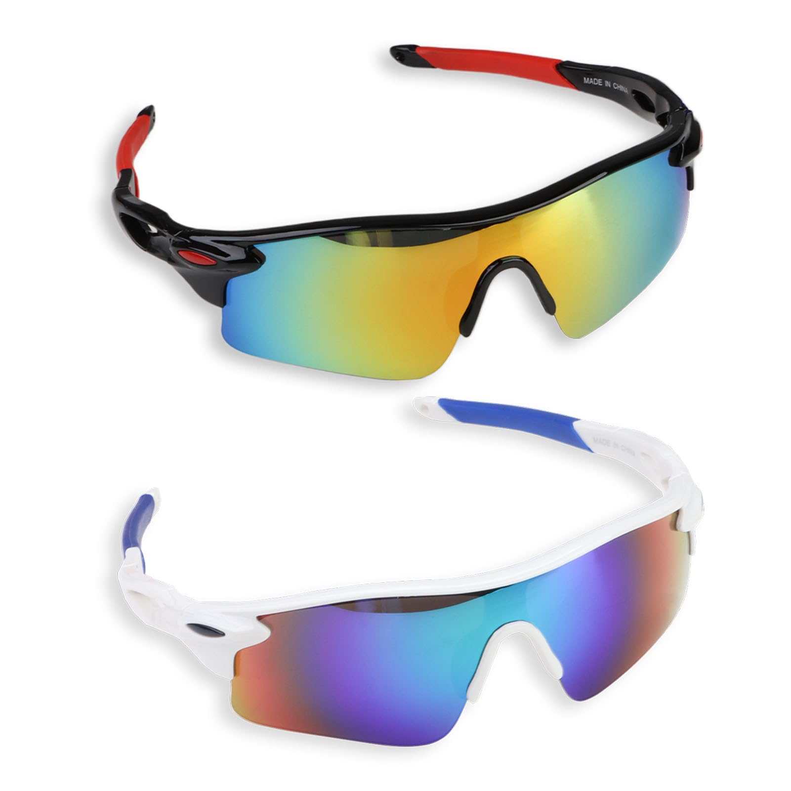 teasteam 2 Pack Kids Sunglasses for Boys Girls, UV 400 Teens Childrens Sunglasses, Fashionable Sports Glasses Ski Goggles for Cycling Running Baseball Golf - Lightweight Protection Eyewear