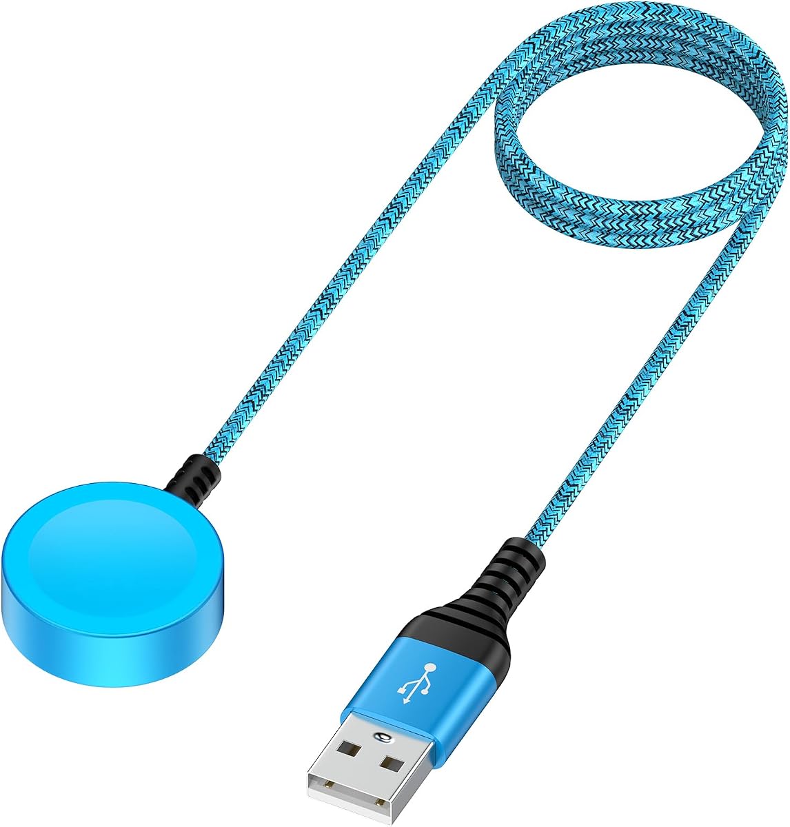 for Galaxy Watch 8 Smart Watch Charger Compatible with Samsung Galaxy Watch 7/ Ultra/ 6 Classic/ 5 Pro/FE, Nylon Braided Magnetic Charging Dock with USB-C Charging Cable for Samsung Galaxy (Blue)