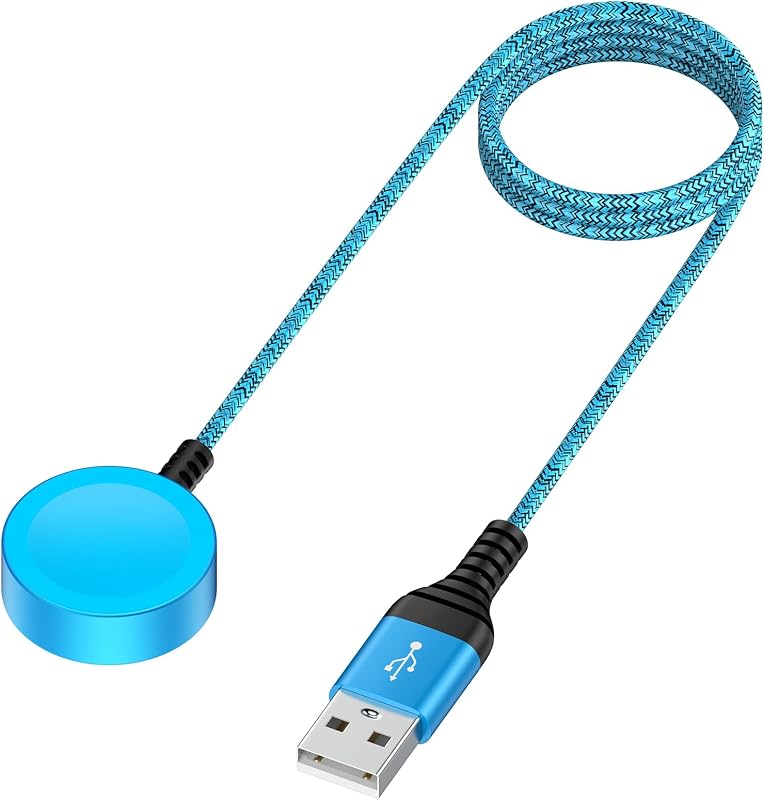 for Galaxy Watch 8 Smart Watch Charger Compatible with Samsung Galaxy Watch 7/ Ultra/ 6 Classic/ 5 Pro/FE, Nylon Braided Magnetic Charging Dock with USB-C Charging Cable for Samsung Galaxy (Blue)