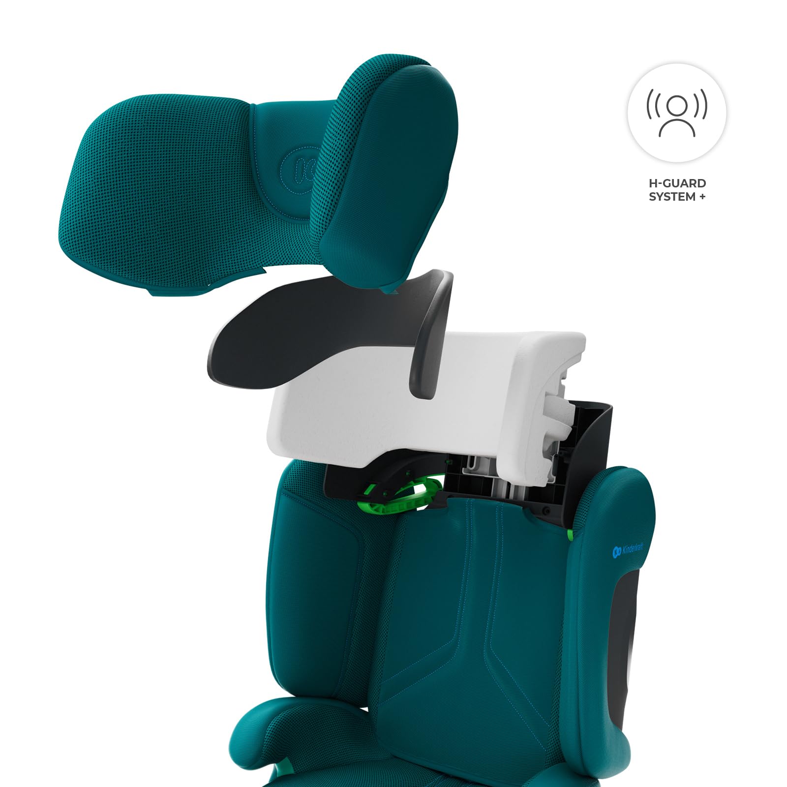 Kinderkraft XPAND 2 PRO siège-auto i-Size 100–150 cm, installation ISOFIX ou ceinture, réglable en hauteur et en largeur DUO EXPAND, appui-tête H-GUARD+ avec mousse à mémoire de forme, pliable, Vert