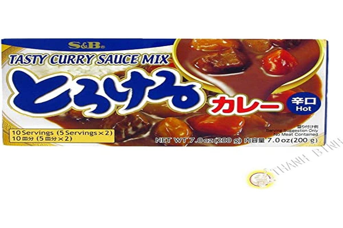 S&B Tasty Curry Sauce Mix, Hot, 7.0 Oz