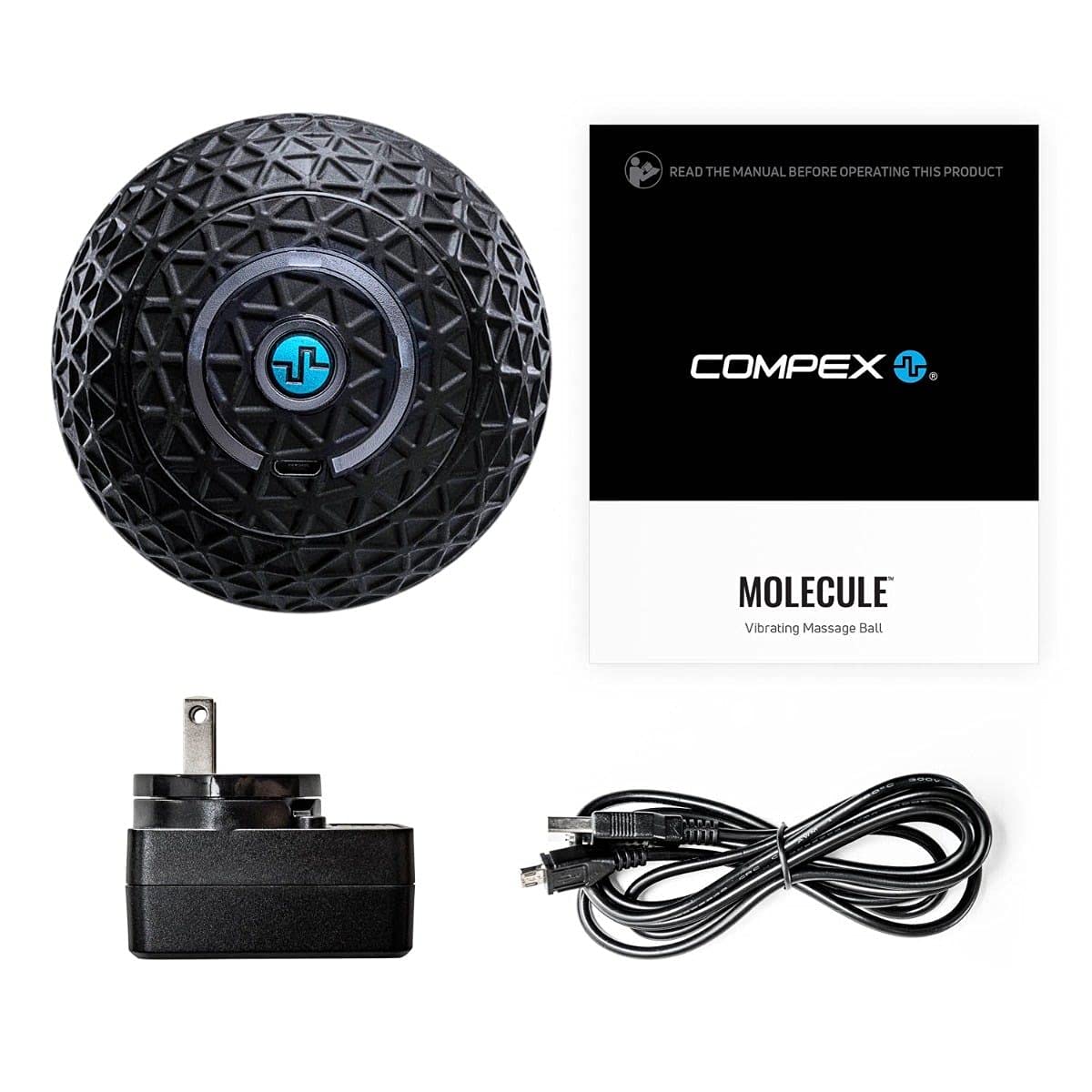 COMPEX Molecule - Pelota de Masaje Vibratoria: Diseñada para la recuperación muscular y el alivio del dolor con 4 velocidades de vibración.