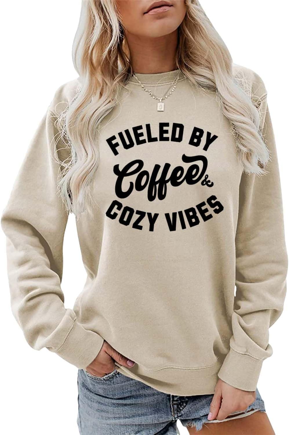 Coffee Sweatshirts For Women Funny Coffee Weather Sweatshirt, Cozy