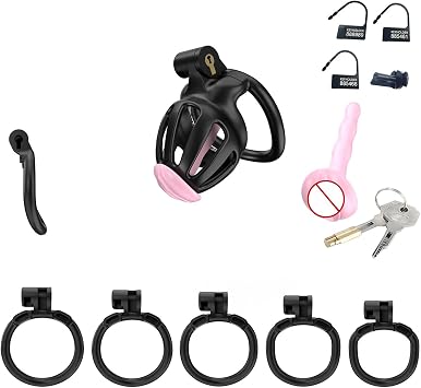 Male Resin Training Protecation Cage Set, Ventilated & Breathable, Sophisticated Black-USLZ47 (Black:E2)