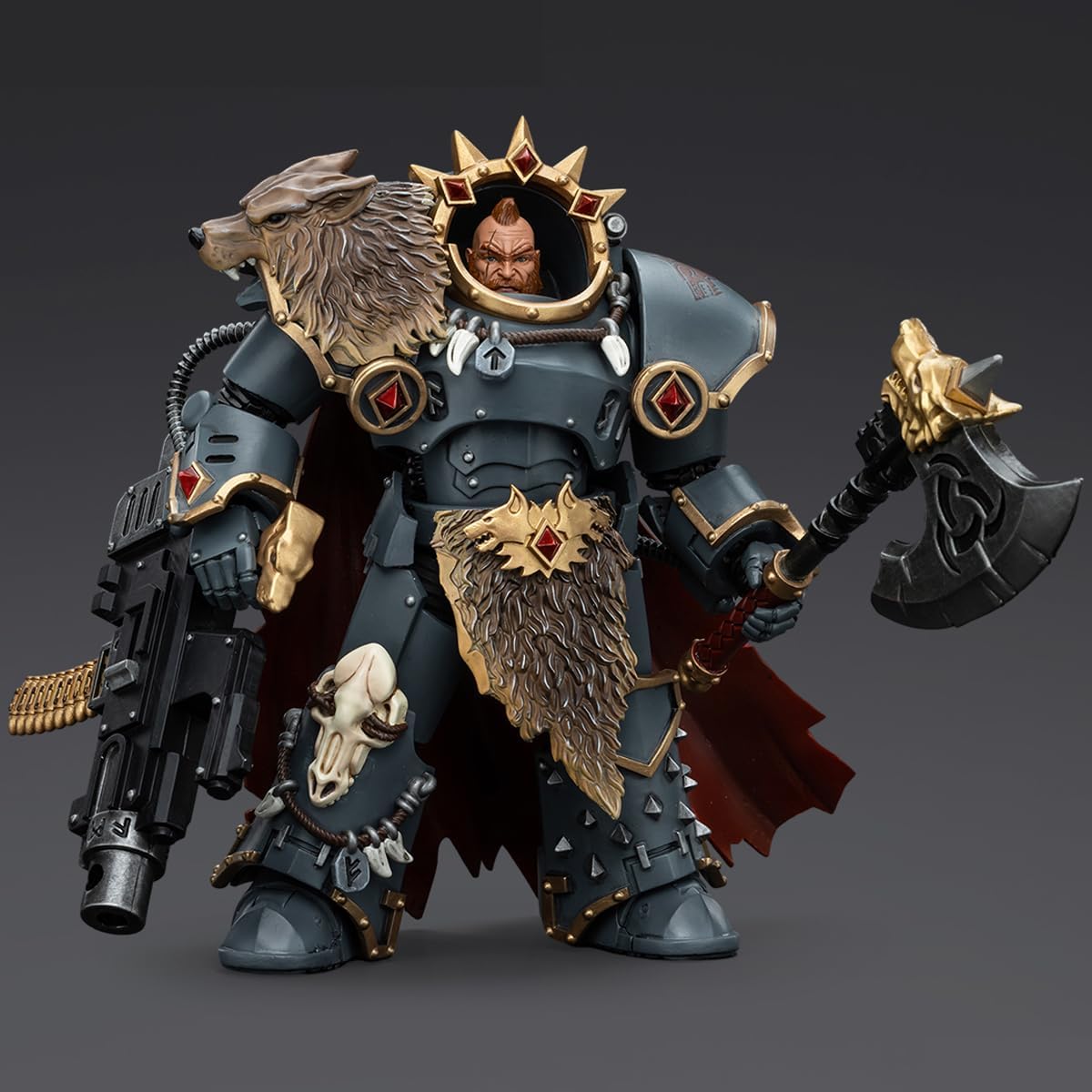 JOYTOY1/18 Warhammer 40,000 Action Figure Space Wolves Hvarl Red-Blade Collection Model Birthday Gift
