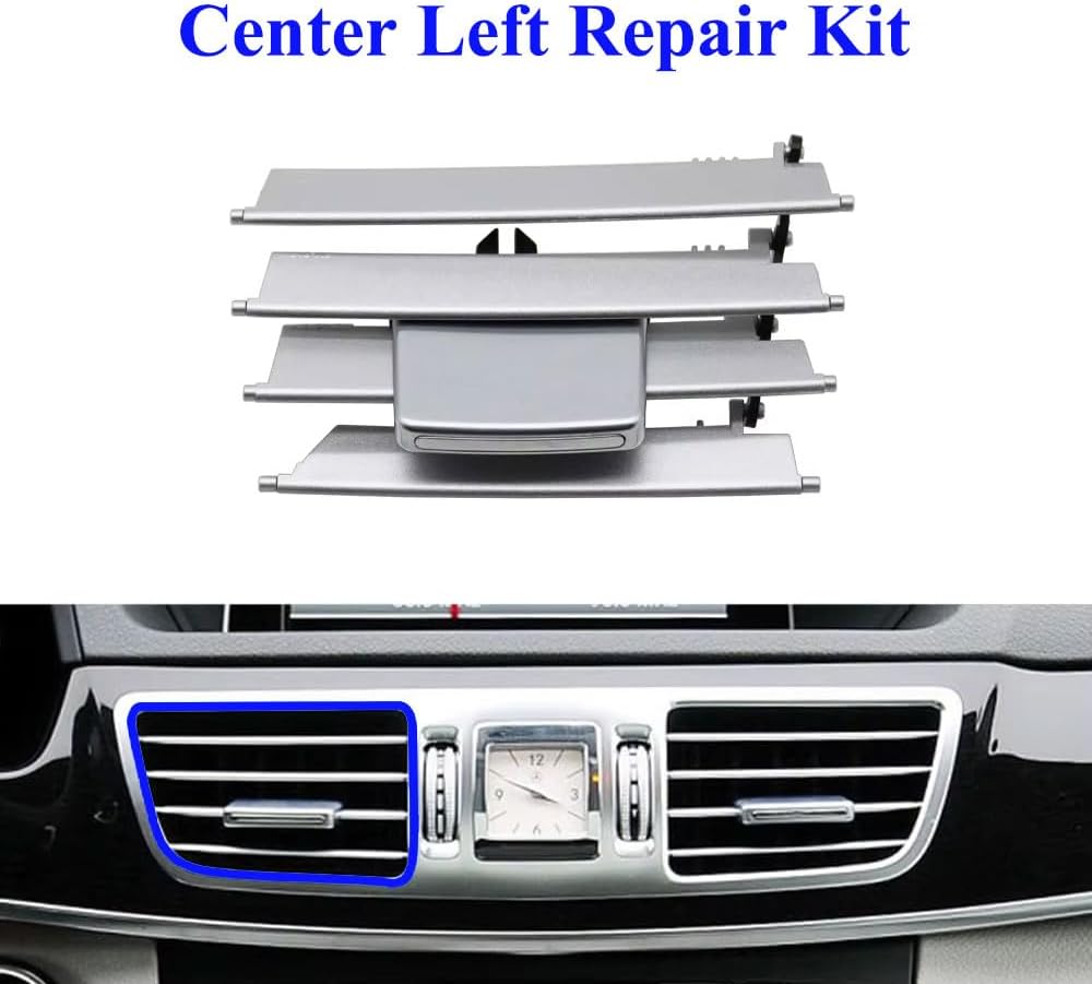 Compatible with Mercedes Benz E-Class Sedan W212, Front Air Vent Outlet Repair Kit, Dashboard Air Conditioning Grille AC Tab Clip Slider Repair Kit Trim Replacement (Center-Left)