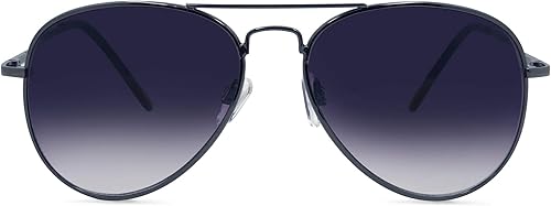 In Style Eyes C Moore - Lentes de sol de lectura completa, lentes de sol de aviador no bifocales, marco de metal, lentes no polarizados de color