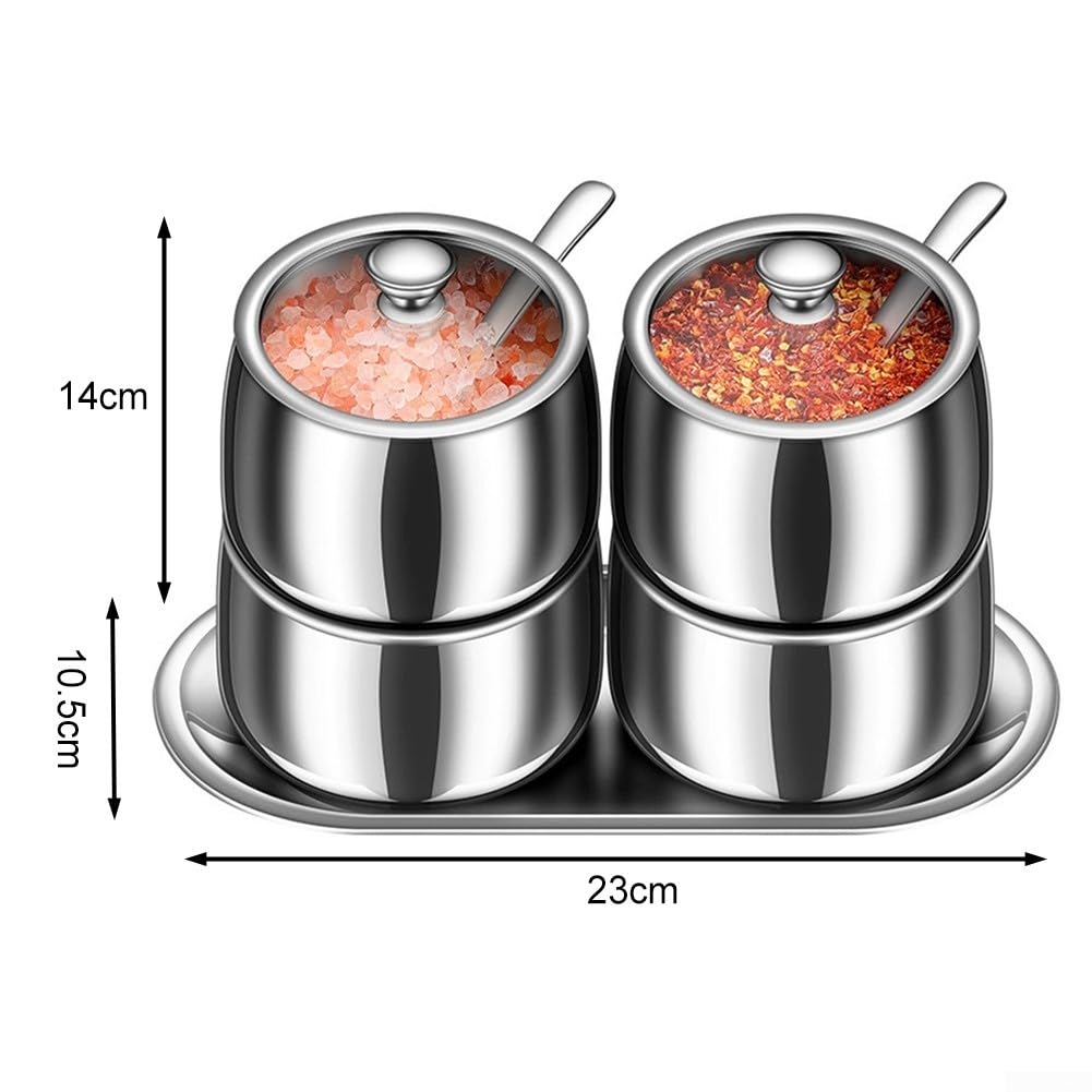 Set Condiments Cuisine 4 Cases avec pour plateau Organisateur