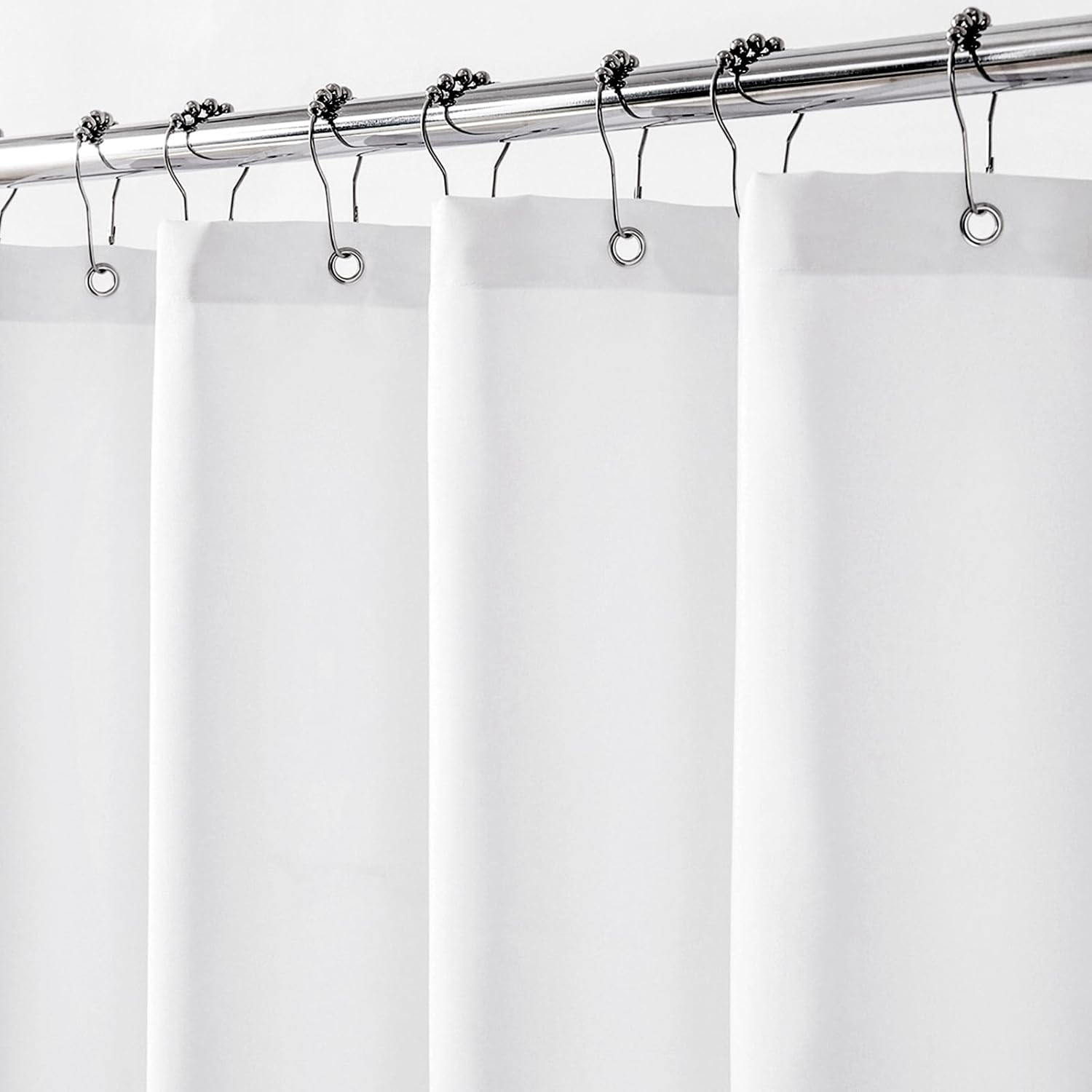 Felisa 2 Pack Waterproof Fabric Shower Curtain Liner,Hotel Quality Shower Liner with 3 Large Magnets, Odorless Cloth Washable Lightweight Bathroom Curtain,Sturdy Rustproof Grommets,72 x 72,White