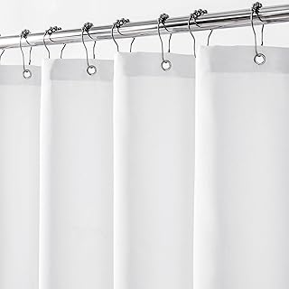 Felisa Waterproof Fabric Shower Curtain Liner with 3 Large Magnets, 72 x 72 inches Hotel Quality & Soft Cloth Shower Curtain Liner,Washable White Shower Curtain for Bathroom