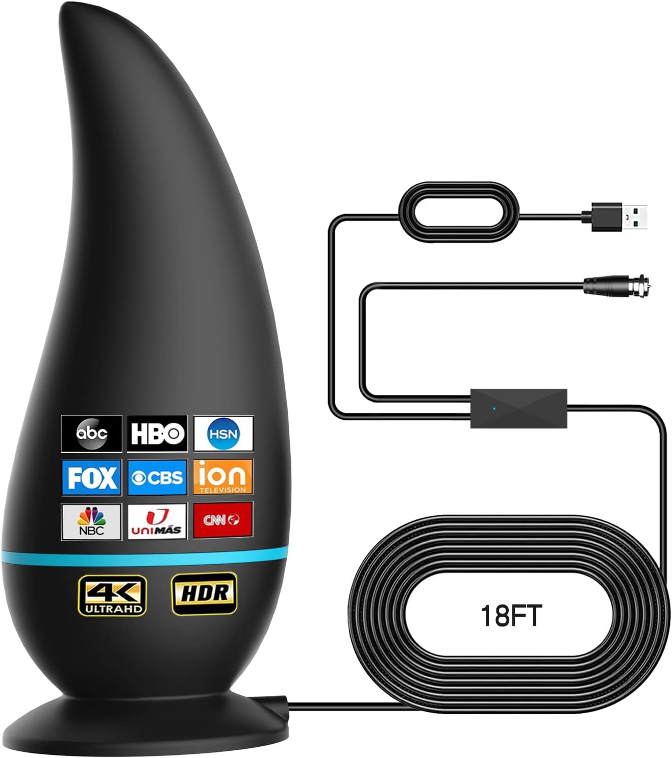 Ostrat 2023 Upgraded TV Antenna Indoor, 520 Miles Range 360° Reception Amplified Digital TV Antenna for Smart TV and All Older TV - 18ft HD Cable and - Support 4K 8K 1080p and Other Resolutions