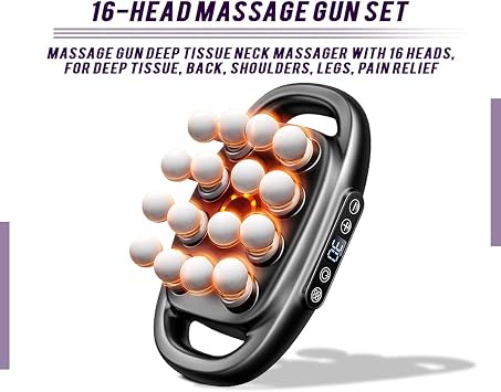 Multi-Head Muscle Massage Gun. 16-Head Deep Tissue Percussion Massager, Wireless Handheld Device for Muscle Relaxation & Recovery