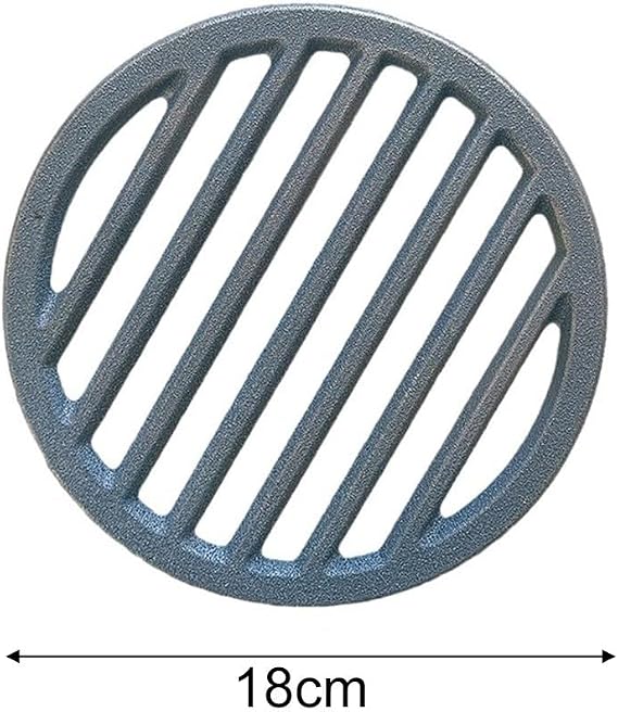 Round Cast Iron Fire Grate for Fireplace Replacement, Heavy Duty Open Fire Basket with Optimized Airflow for Wood Burning Stoves, Secure Log Holder Coal Grate(18CM)
