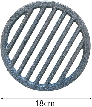 Round Cast Iron Fire Grate for Fireplace Replacement, Heavy Duty Open Fire Basket with Optimized Airflow for Wood Burning Stoves, Secure Log Holder Coal Grate(18CM)