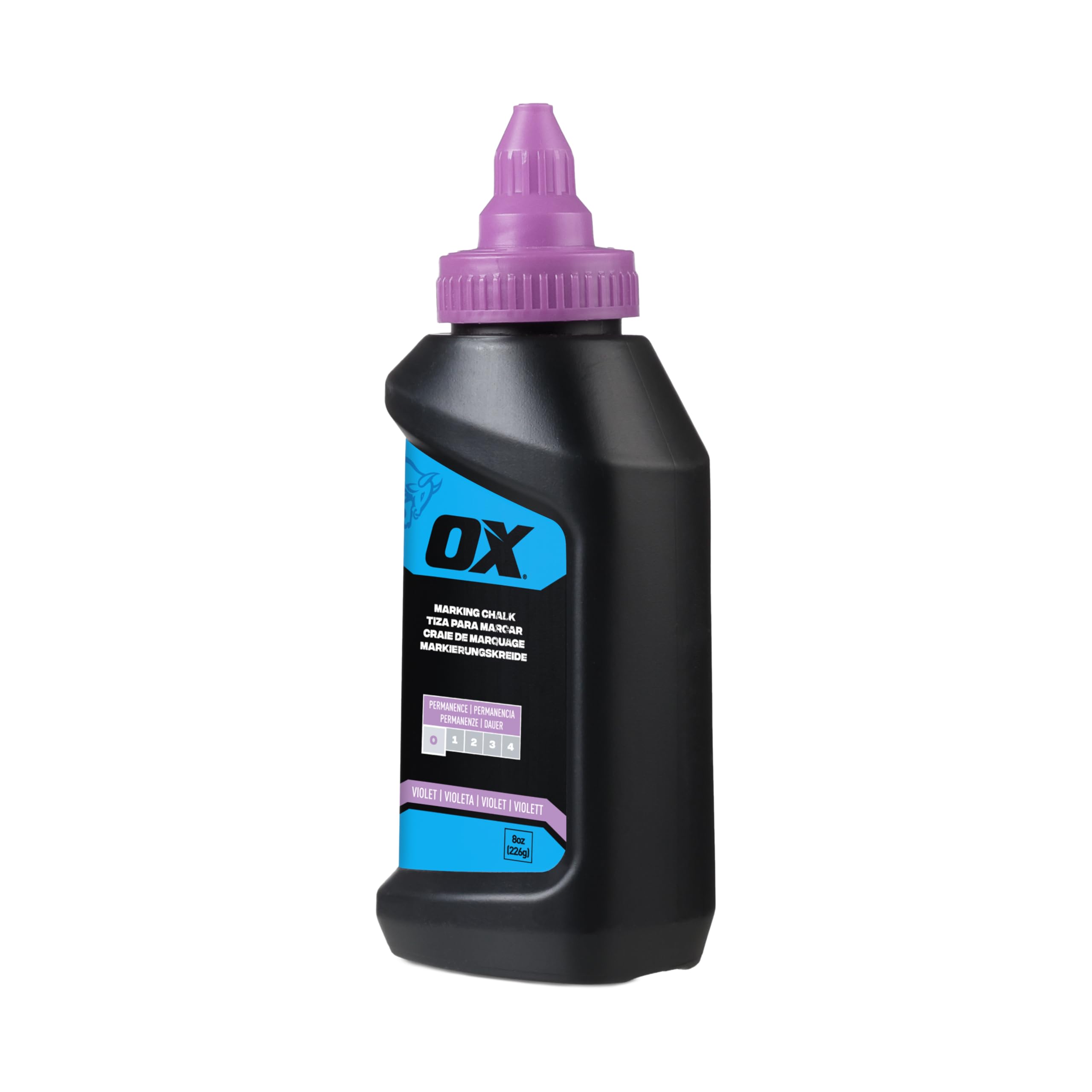 OX Violet Chalk Line Powder 8oz - Dust-Off Chalk Refill