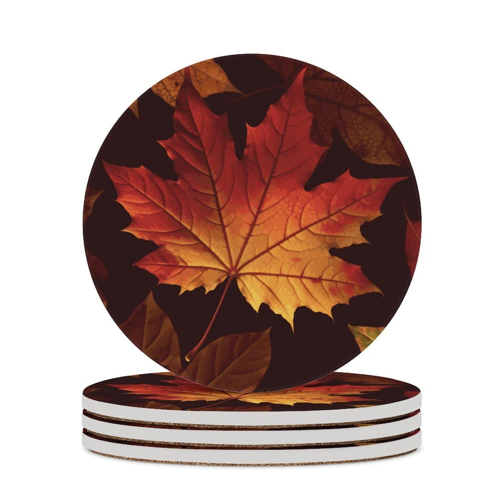 Dessous de verre rond céramique absorbant avec liège pour protection
