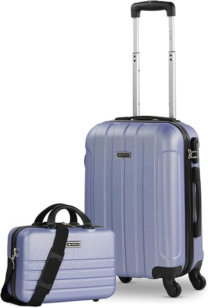 ITACA - Maleta de Cabina 55x40x20 - Maletas De Viaje Cabina Rígidas Trolley con 4 Ruedas Dobles para Avion Ligera Equipaje De Mano Candado de Combinación. Compatible Ryanair, Malva - 1