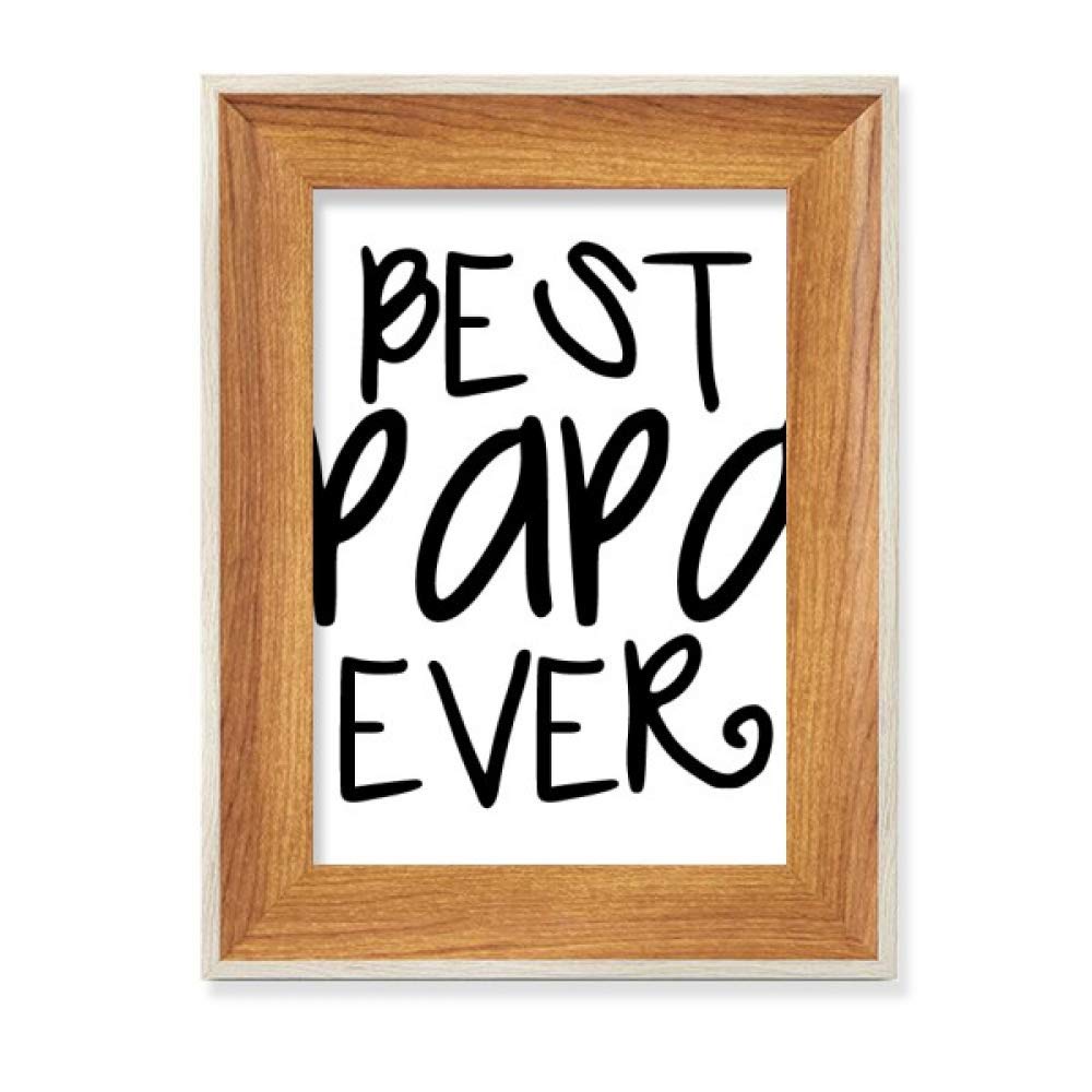 Cadre photo en bois Papa avec texte gravé idéal pour décorer un bureau