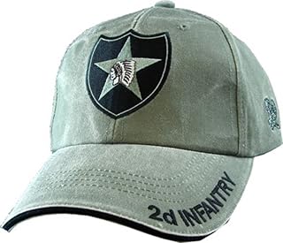 US Army 2nd Infantry Division OD Green Ball Cap, Adjustable