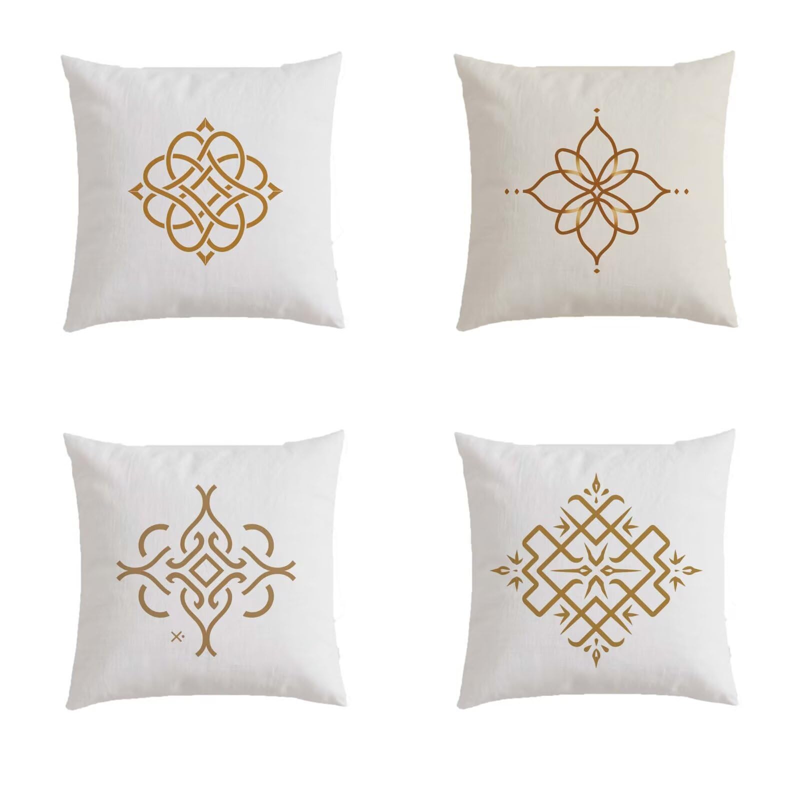 Housse de coussin 45x45 en lin avec fermeture invisible pour salon de jardin