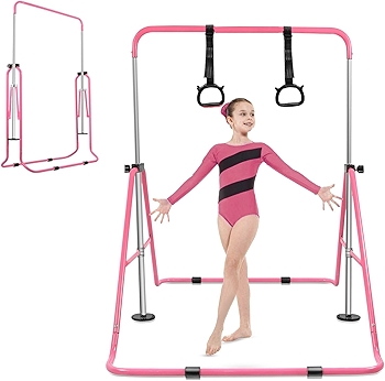 YEEGO DIRECT Foldable Kids Gymnastics Bar with Rings