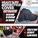 Badass Moto Ultimate Motorcycle Cover Waterproof Outdoor, Heavy Duty Motorcycle Cover for Harleys - Motorcycle Sun Cover, Fits Harley Davidson Motorcycle Covers, Street or Sportbike Cover - Medium