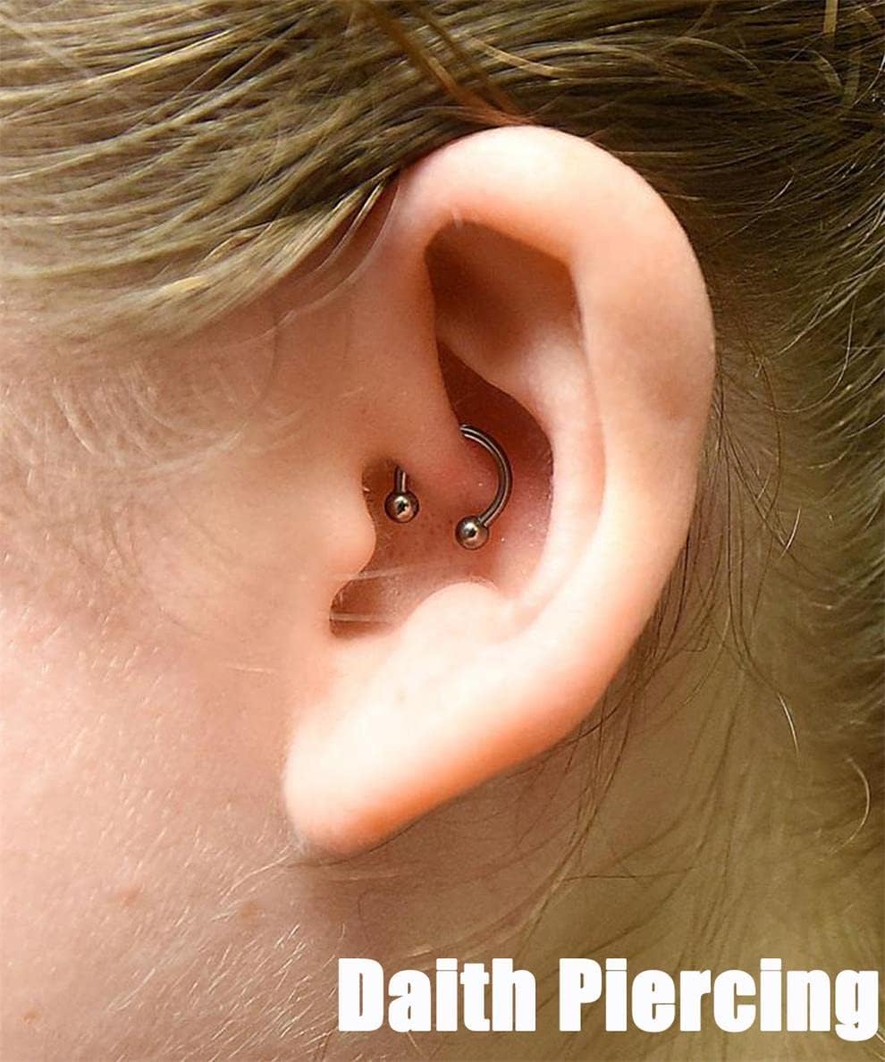 7Pairs 6/7/8/9/10/12/14MM Surgical Steel Horseshoe Small Septum Rings Smiley Piercing Jewelry Circular Curved Barbell Piercing Hoops Set for Nose Nipple Nostril Cartilage Helix Daith Tragus Lip Eyebrow