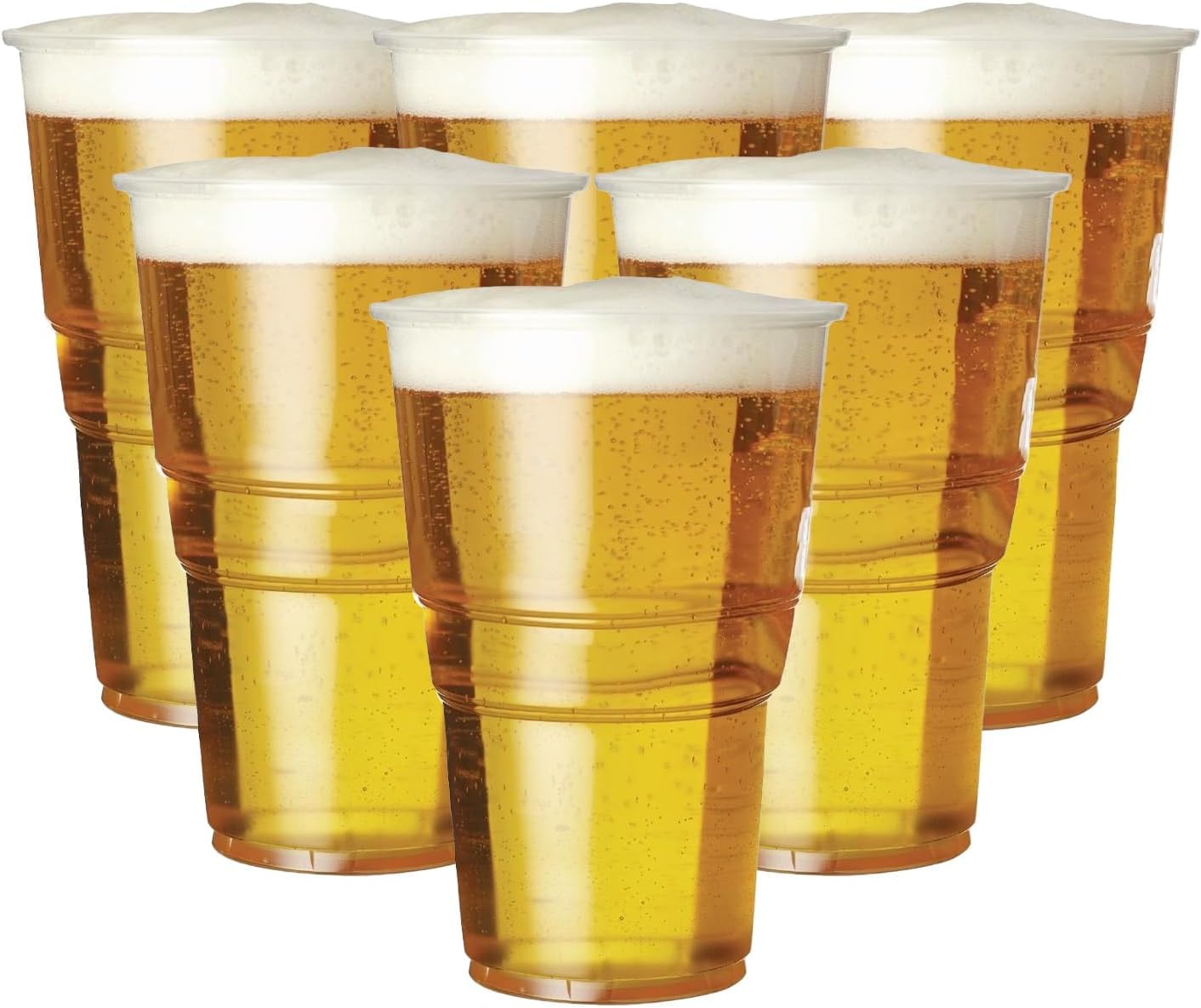 VIVAAS 100 X Heavy Duty Clear Plastic Full Pint Glasses 660ml BPA-Free Recyclable -CE Marked - 20oz Strong Disposable Beer Glasses Tumblers Ideal for Events and Parties BBQs Drinking Cups