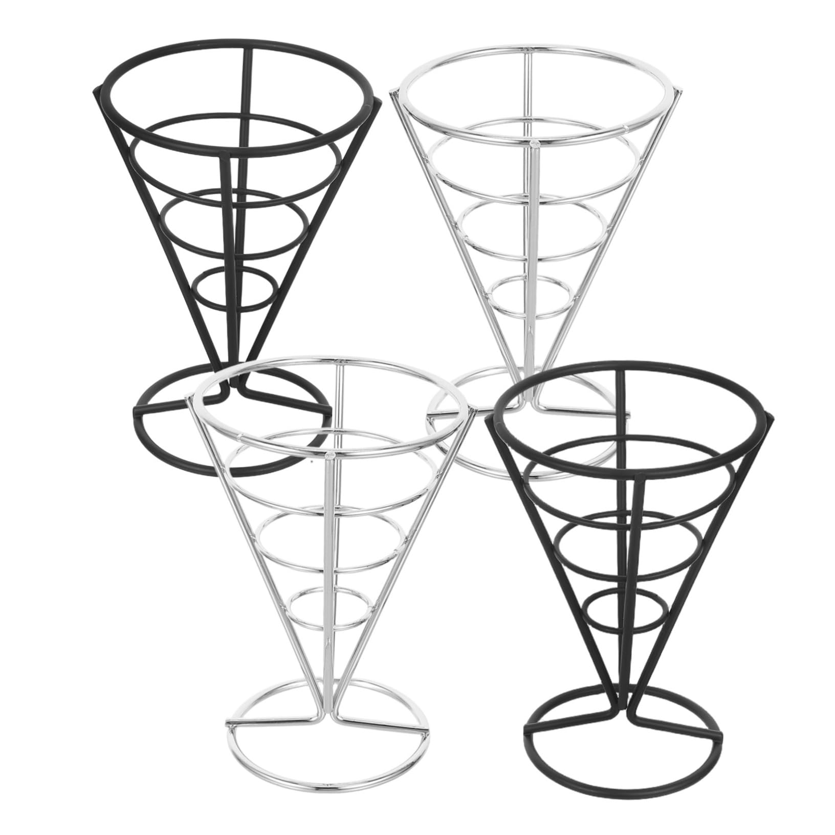 Per Cono di Patatine Fritte 4 Pezzi Supporto per Cono in Ferro per Cucinare E Servire Cibo Supporto per Cono per Pollo Fritto Anelli di Cipolla Waffle Mini Pancake