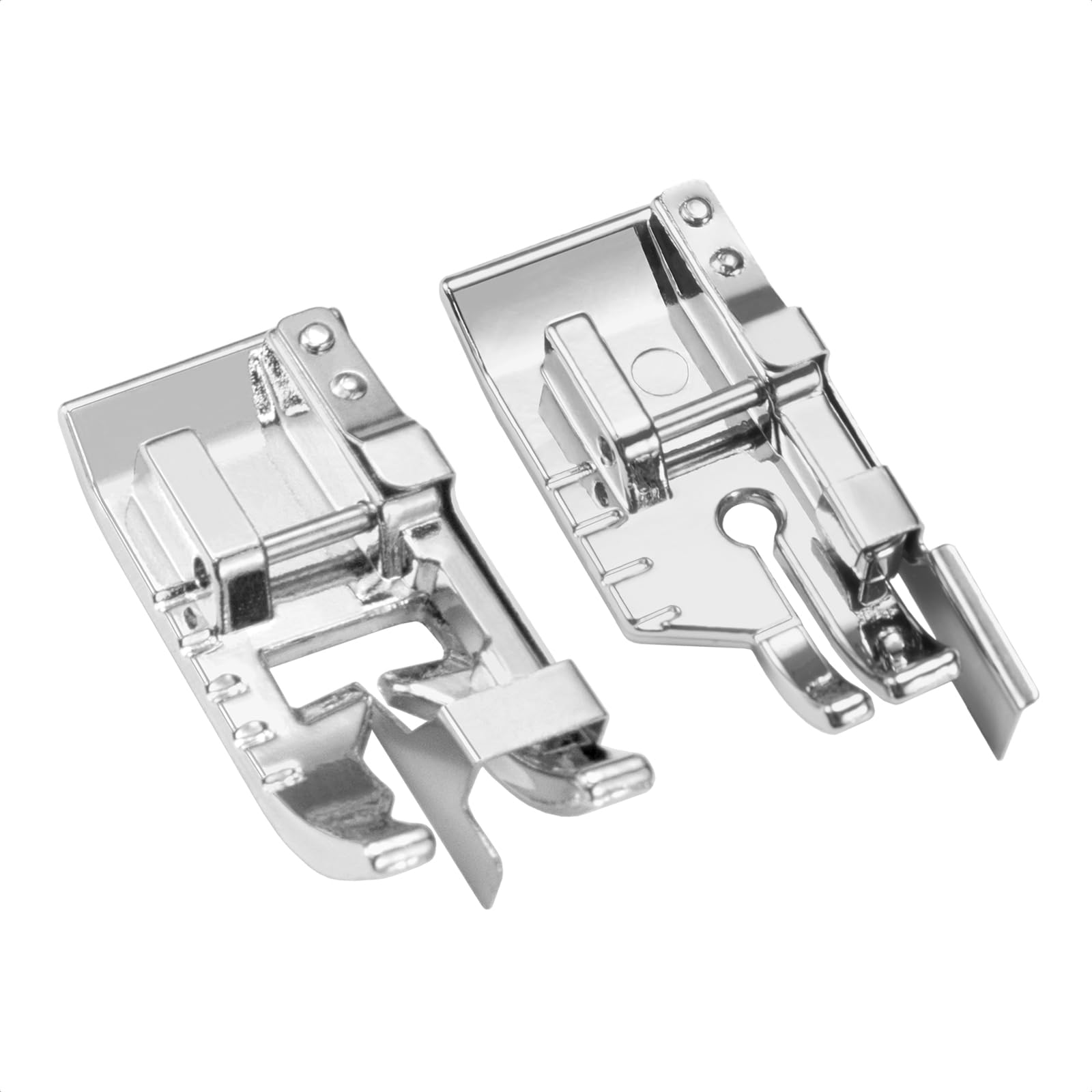 FIKLOTA 2-Piece Stitch in Ditch Foot and 1/4''(Quarter Inch) Quilting Patchwork Presser Foot with Edge Guide Set for Low Shank Snap-On Singer, Brother, Janome, Juki, New Home, and More Sewing Machines