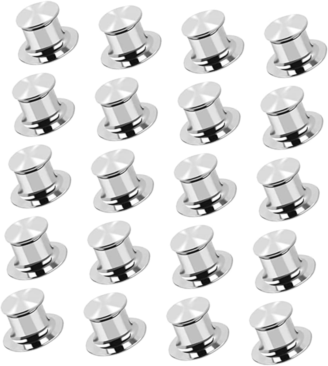 Uonlytech 100pcs Metal Pin Backs for Brooches Locking Clutch Clasps Removable Design for Jewelry Crafts Fall Replacement for Enamel