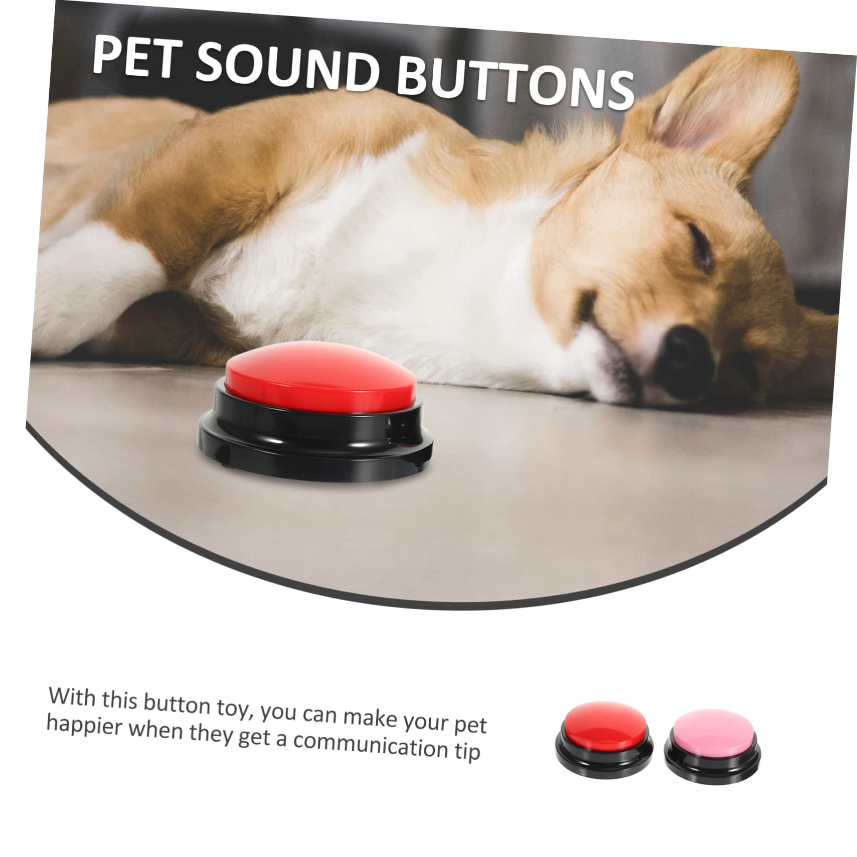 4piezas Botones Interactivos para Mascotas Botones Grabables para Perros y Gatos Juguetes De Comunicación De Sonido Entrenamiento y Entretenimiento Colores