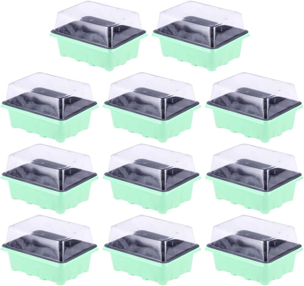 12 Vassoi Per Semina 72 Celle Con Fori Drenaggio | Kit Germinazione Per Piantine In PP