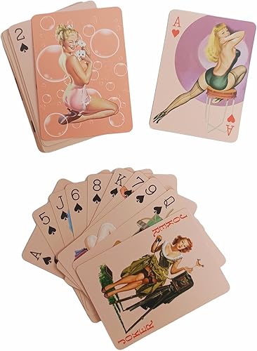 Miniatura 3 de Hermosas Chicas Lindas Colección Jugando Naipes Poker Deck 54 Cartas Todas Diferentes Vintage Retro Clásico Pin Up Juegos De Cartas Para Chicas
