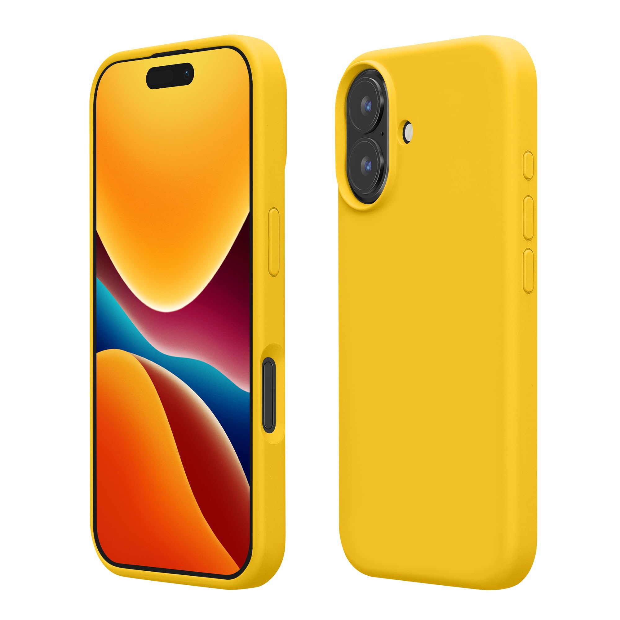 kwmobile Case Compatible with Apple iPhone 16 Plus Case - TPU Silicone Phone Cover with Soft Finish - Radiant Yellow