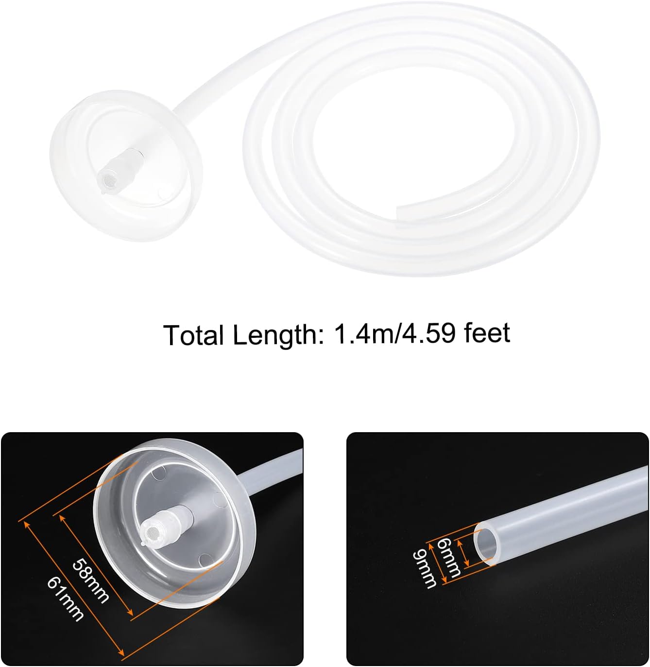 MECCANIXITY Silicone Tubing Hose, Water Pump Silicone Tubing White Inner Dia 6mm L1.4m for Water Dispenser