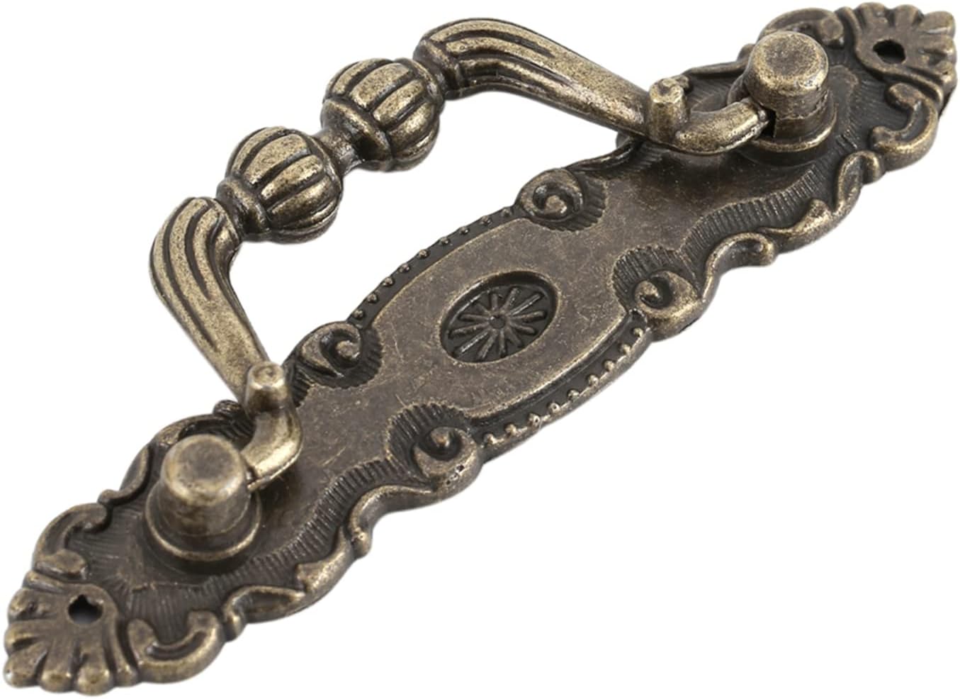 Akozon Furniture Drawer Handles, 4 Pcs Bronze Cabinet Desk Door Dresser Antique Drawer Hardware Home DIY Decor