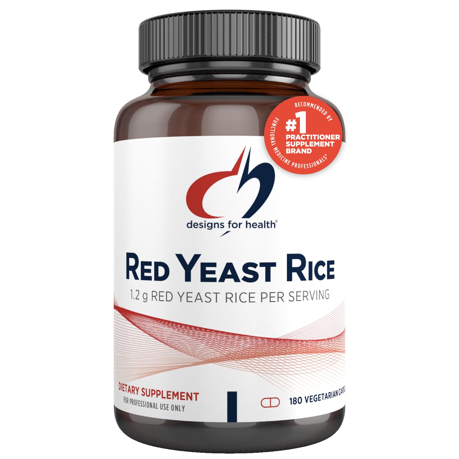 Designs for Health Red Yeast Rice Capsules - 1200mg (1.2g) Supplement to Support Cardiovascular Health - Non-GMO, Made with US-Grown Organic Red Yeast Rice (180 Capsules)