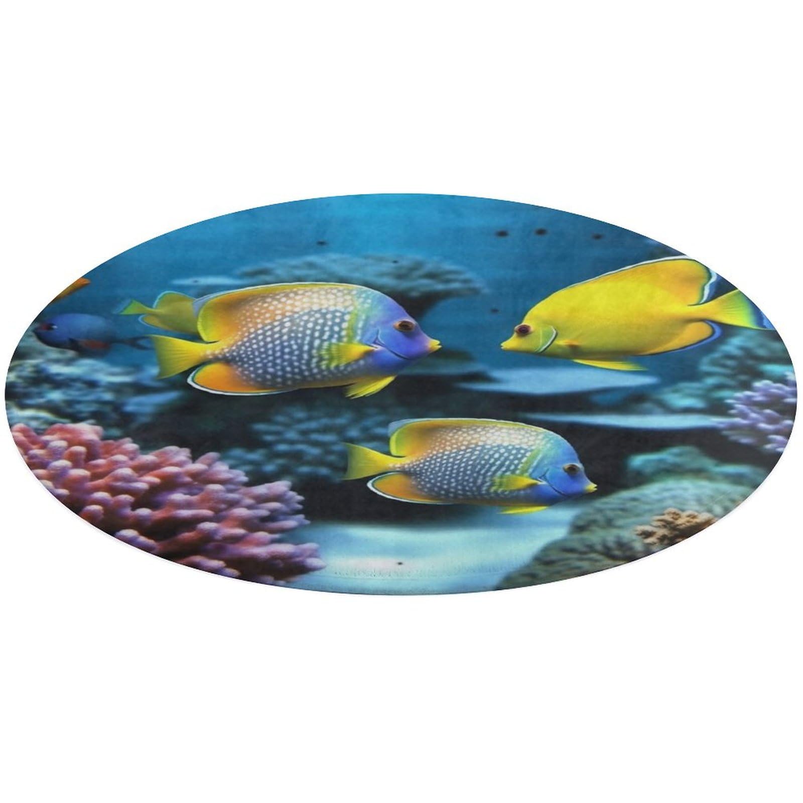 Tapis poissons tropicaux en velours de 90 cm pour chambre et salle à manger