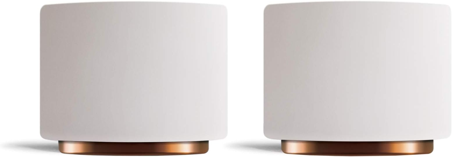 Fellow Monty Milk Art Espresso Cups - Small Double Wall Ceramic Demitasse, Matte White with Copper Base, 3 oz Cup (Set of 2)
