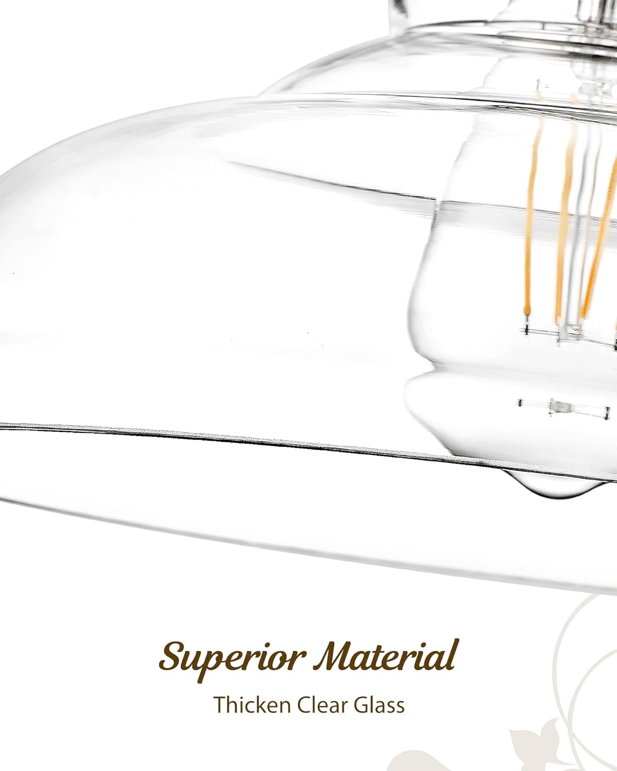 FEMILA Semi Flush Mount Ceiling Light, Farmhouse Close to Ceilight Lighting Fixture, Champagne Bronze Finish for Dingning Room Kitchen Hallway Porch,Clear Glass Pendant Lamp Shade, 4FY09-F BG