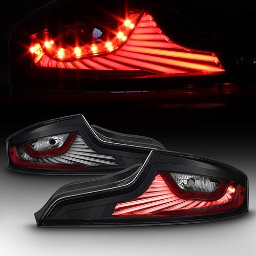 ACANII - Para Infiniti G35 35GT Coupé 2003-2005 Diseño de actualización de tubo LED Luces traseras LED negras Lámparas de freno izquierda+derecha