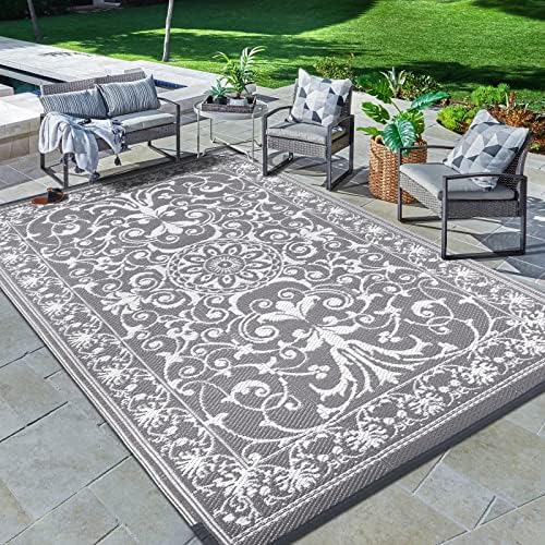 Vaukki Reversible Rugs, Plastic Straw Outdoor Doormat, Fade Resistant