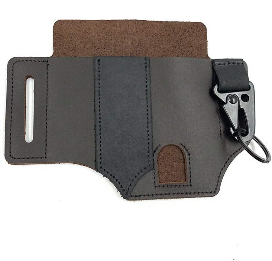 CZYSKY Leather Belt Loop Waist Multitool Sheath, Multitool Leather Sheath Pocket Organizer, High Leather Quality-for Belt And Flashlight Sheath Multitool Pouch 2 pcs brown