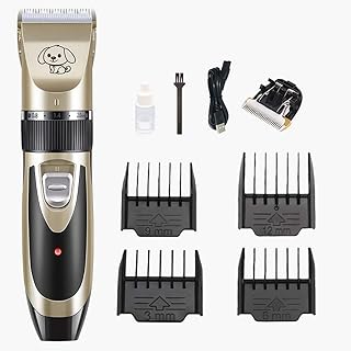 QWEASDF Dog Clippers, Professional Heavy Duty Dog Grooming Clipper, USB Charging, Spare Cutter Head, High Power, Long Battery Life, Pet Grooming Tools