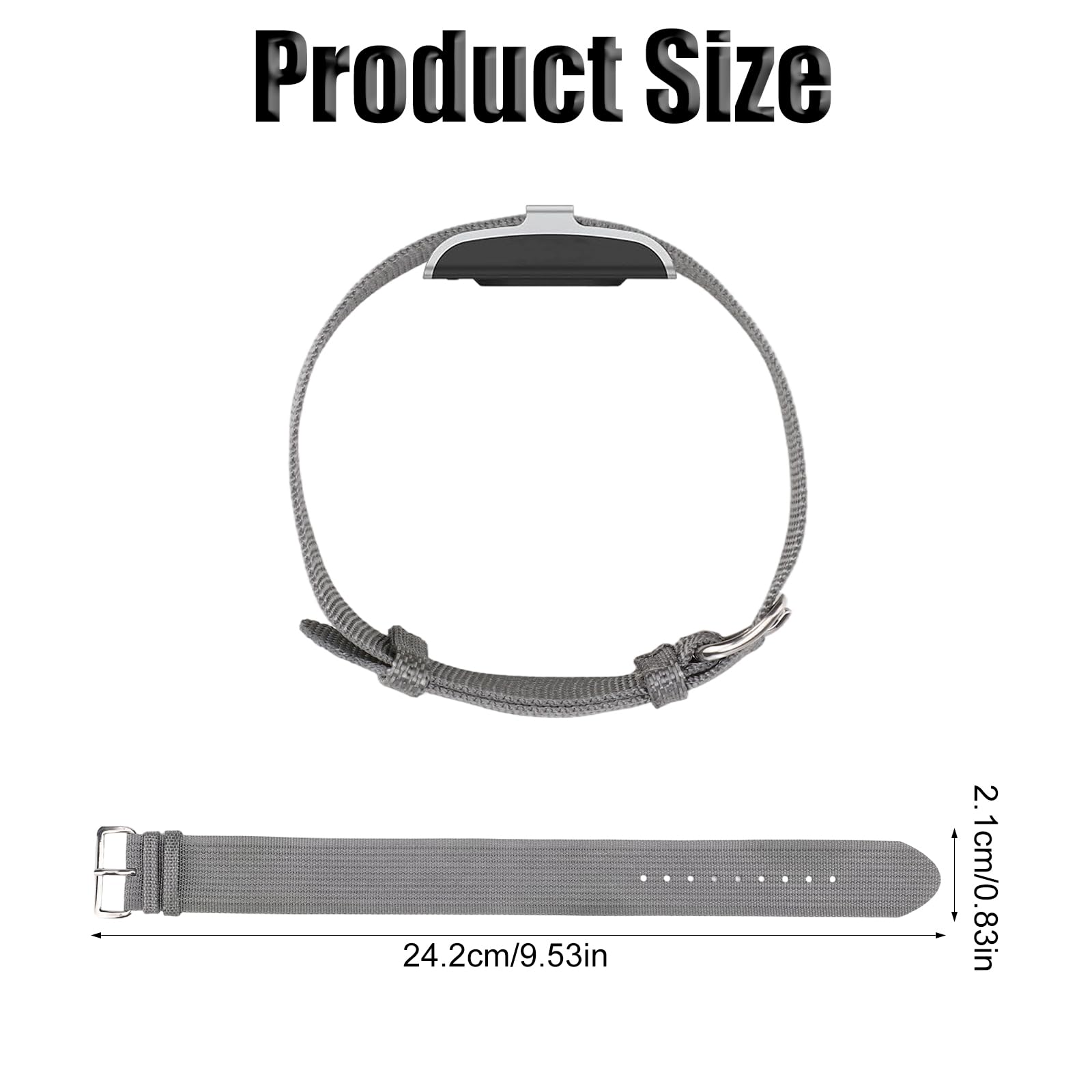 Brazalete Nylon Reemplazo para Hume Band, Pulsera Tejida Transpirable con Hebilla Metálica Ajustable para Hume Health Band Rastreador Fitness Confort Uso Todo el Día (Gris) — view 2