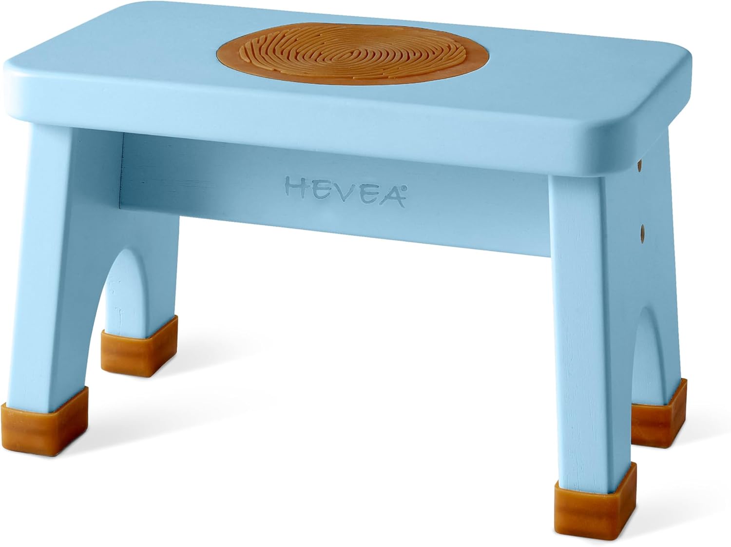 Hevea Kids Step Stool – Natural Rubberwood, Non-Slip Rubber Grip, Danish Design, Easy to Assemble (Champaign Pink)